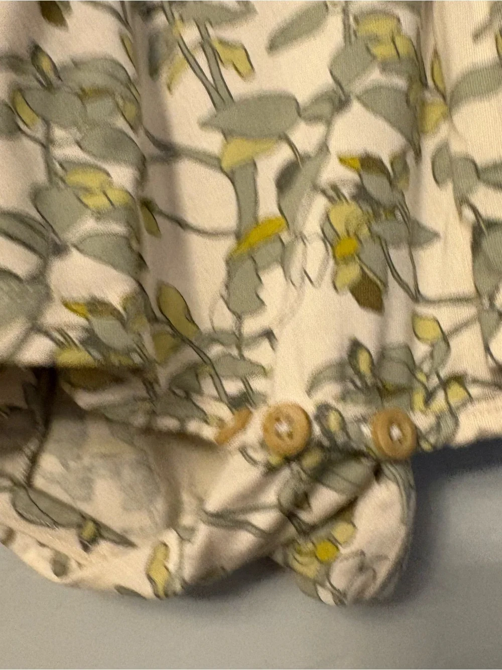 Kate Quinn the woods leaf print long sleeve modal ballerina bubble 12-18 months